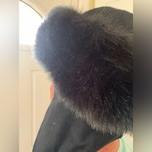 Faux Fur Hat with Tie